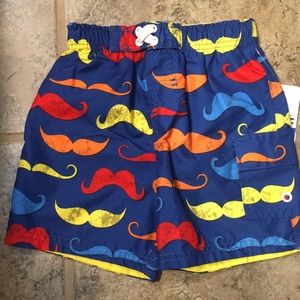 NWT- Boys Mustache Swim Trunks- (24 mths)